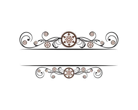 elegant floral steampunk borderのイラスト素材
