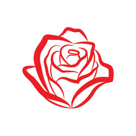 red rose flower  graphic tattoo line art design symbol stylized vector illustrator decorativeのイラスト素材