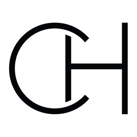 monogram ch , minimal and abstract alphabet letter hc,ch. c and h logoのイラスト素材
