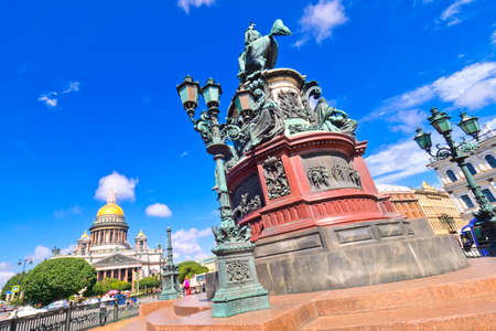 Saint Isaac Square, Saint Isaac Cathedral, Saint Petersburg, UNESCO World Heritage, Russiaのeditorial素材