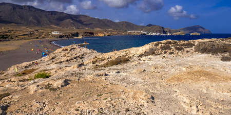 Ancient Fossil Dune, Oolites, Los Escullos, Cabo de Gata-NÃ­jar Natural Park, UNESCO Biosphere Reserve, Hot Desert Climate Region, AlmerÃ­a, AndalucÃ­a, Spain, Europeのeditorial素材