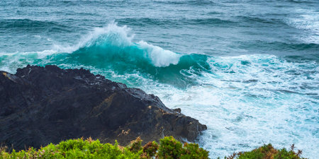Cliffs Viewpoint, Beach of Esteiro, MaÃ±Ã³n, La CoruÃ±a, Galicia, Spain, Europe