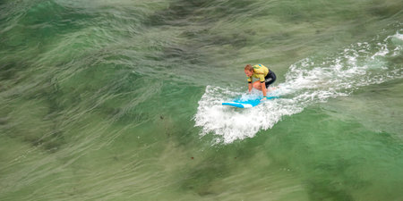 Surfing Waves, Beach of Vidiago, Cantabrian Sea, Vidiago, Llanes, Asturias, Spain, Europe