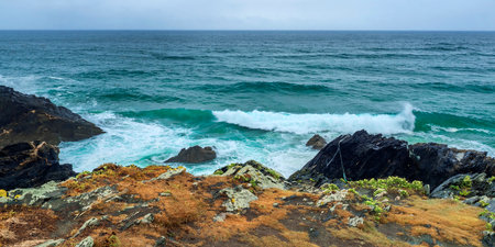 <p>Cliffs Viewpoint, Beach of Esteiro, MaÃ±Ã³n, La CoruÃ±a, Galicia, Spain, Europe</p>