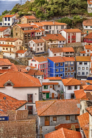 Cudillero, Fishing Village, Cantabrian Sea, Principality of Asturias, Spain, Europeの写真素材
