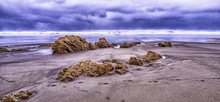 Beach of Los Quebrantos, Cantabrian Sea, San Juan de la Arena, Soto del Barco, Principality of...