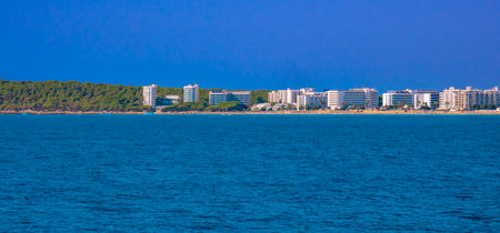 Cala Bona, Son Servera Municipality, Mediterranean Sea, Mallorca, Balearic Islands, Spain, Europeの写真素材