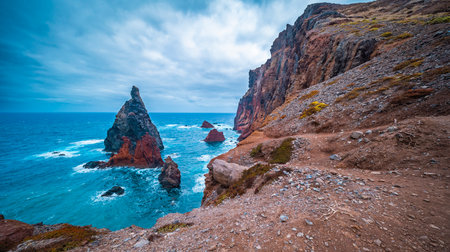 Vereda da Ponta de Sao Lourenco Footpath, Ponta de Sao Lourenco Natural Reserve, Madeira, Portugal,...