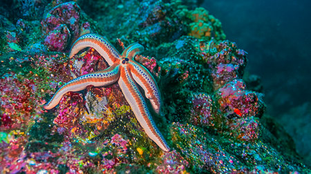 Starfish, Galapagos National Park, UNESCO World Heritage Site, Galapagos Islands, Ecuador, South Americaの写真素材