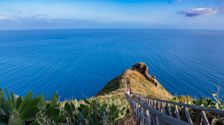 Panoramic View from Miradouro do Ponta do Garajau Viewpoint, Madeira, Portugal, Europe