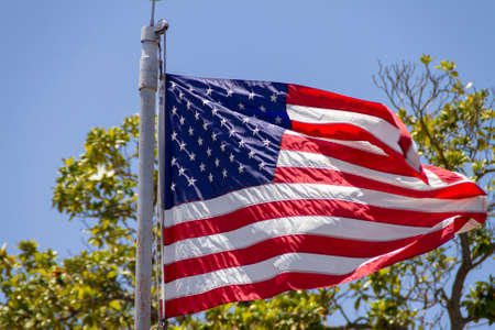 Flag of America closeup photoの写真素材