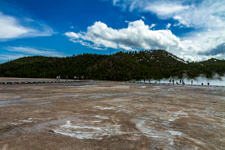 Hot springs inside Yellowstone National Park USAの写真素材