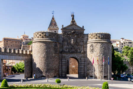 Toledo entrance door in a sunny day Spainのeditorial素材