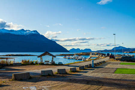 dock near a fjord somewhere in the north of Norwayの写真素材
