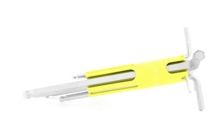 Allen wrench, metal tool for construction, isolated, on white background