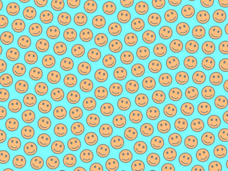 Interaction theme. Irregular pattern. Company comprising amusing faces.の写真素材