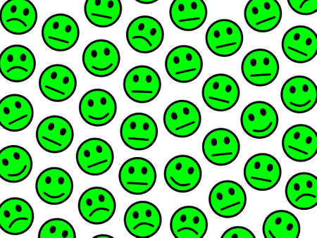 Party backdrop. Chaotic pattern. Assembly composed of comic emotions.の写真素材