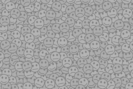 Communication theme. Holiday pattern. Mob based on smart smileys.の写真素材