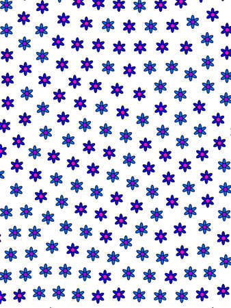 Flat meadow with random chamomile. Modern  illustration.の写真素材