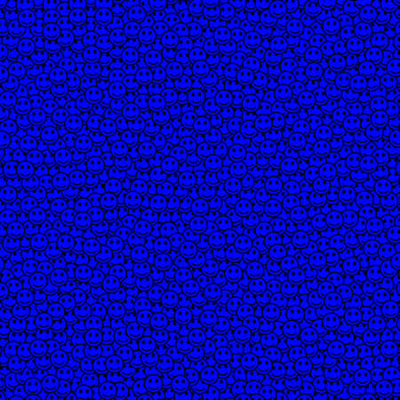 Web illustration. Abstract background. Throng based on random smileys.の写真素材