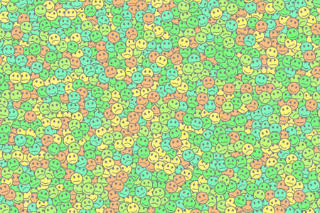 Net design. Irregular texture. Association composed of amusing smileys.の写真素材