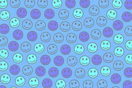 People backdrop. Simple pattern. Group composed of comic emotions.の写真素材