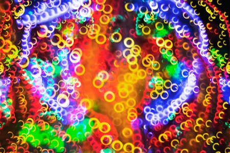 Multi-colored lights, blurred Festival.の写真素材
