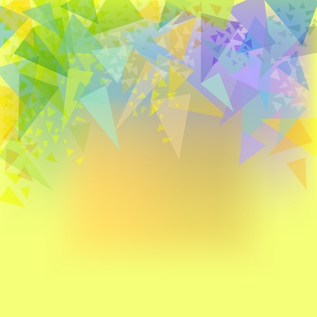 abstract yellow background with green,blue,turquoise, orange trianglesのイラスト素材