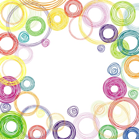 Abstract white background with multicolored rainbow circles Abstract white background with multicolored rainbow circles