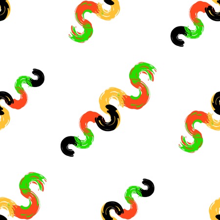 Vector seamless abstract vintage grunge pattern with paint waves in bright colorsのイラスト素材