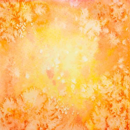 Vector Hand Drawn Square Autumn Orange Watercolor Grunge Backgroundのイラスト素材