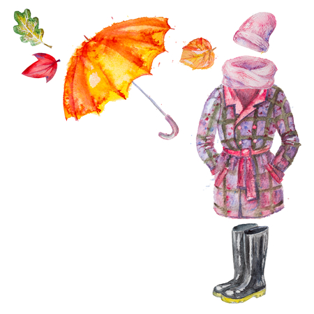 Watercolor Clothing and Accessoriesの写真素材