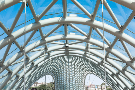 Modern bridge of Peace construction in Tbilisiのeditorial素材