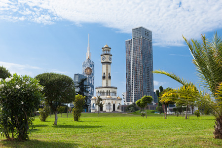 View on the modern buildings in Batumi, Georgiaのeditorial素材