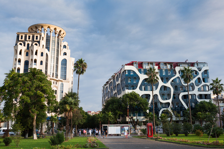 Unusial modern residential buildings in Batumi, Georgiaのeditorial素材
