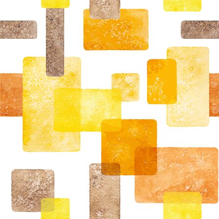 Vector warm watercolor geometric abstract seamless patternのイラスト素材