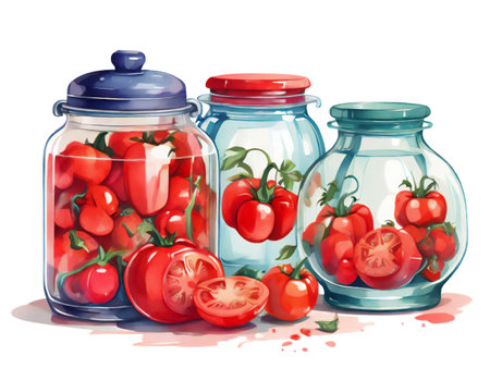 Vegetables conservation watercolor illustrationの素材