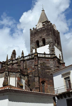 The tower of Cathedral of Our Lady of the Assumption in Funchal, Madeira