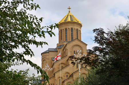 Cathedral of the Holy Trinity in Tbilisi, Georgia.の写真素材