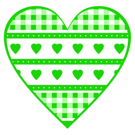 heart symbol bavarian style in green with alpine patternのイラスト素材