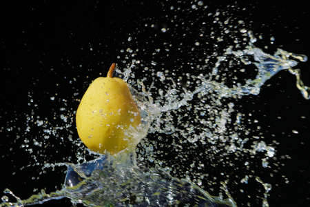 fresh and fruity pear water splashの写真素材
