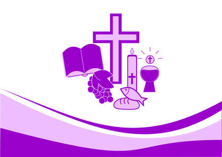 Various symbols for communion for baptismのイラスト素材