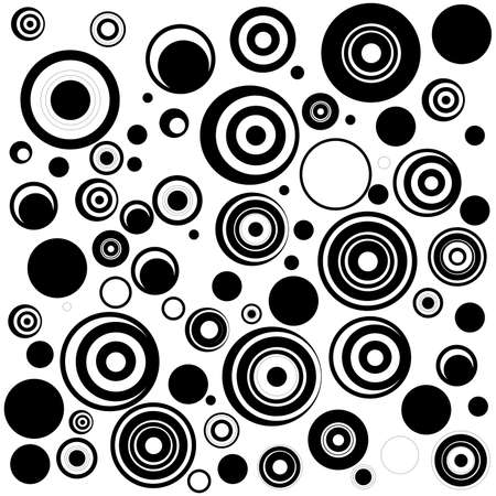 Funny pattern with circles and dotsのイラスト素材