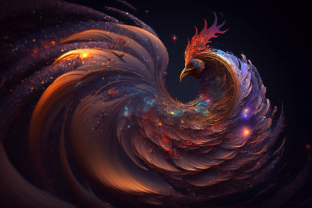 Abstract fractal. Fractal art background for creative design. Decoration for wallpaper, desktop, poster, cover booklet. Print for clothes, t-shirt. Creative illustration for designの素材