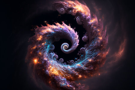 Abstract fractal. Fractal art background for creative design. Decoration for wallpaper, desktop, poster, cover booklet. Print for clothes, t-shirt. Creative illustration for designの素材