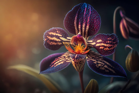 Beautiful orchid flower in the garden. Close-up.の素材