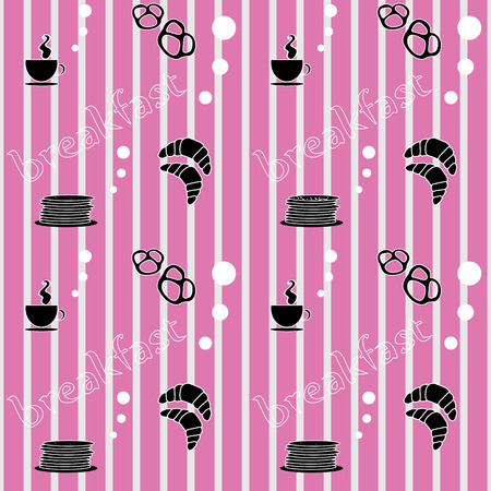  Seamless patern with breakfast illustration のイラスト素材