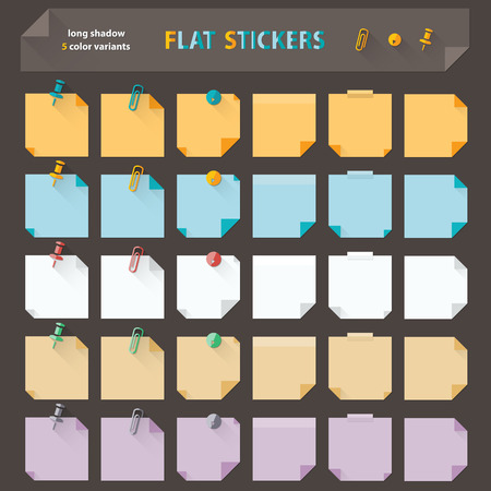Flat stickers  Vector illustration のイラスト素材