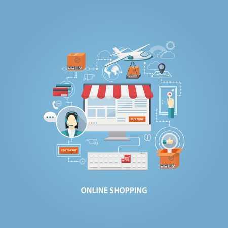 Vector flat design for shopping concept.のイラスト素材