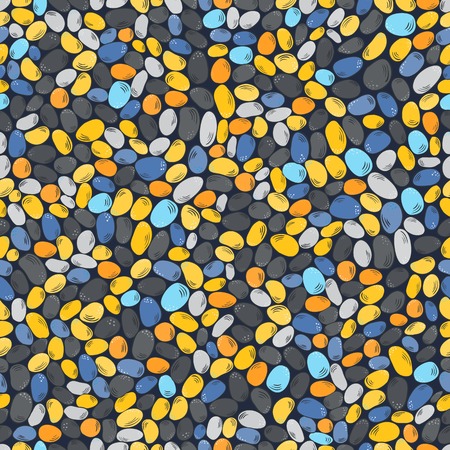 Sea stones.Seamless pattern with colored stones.のイラスト素材